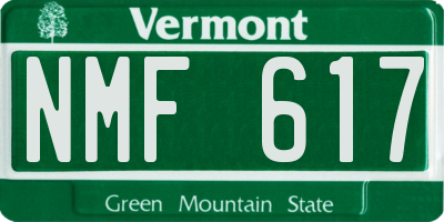 VT license plate NMF617