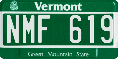 VT license plate NMF619