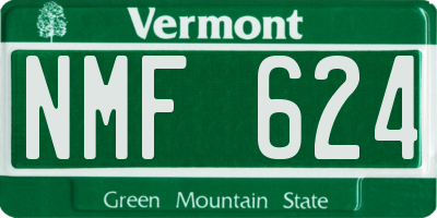 VT license plate NMF624