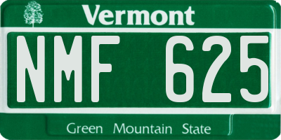 VT license plate NMF625