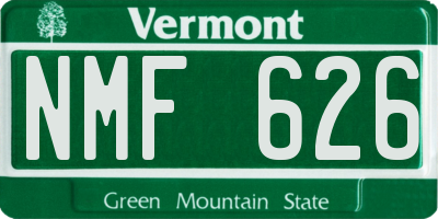 VT license plate NMF626