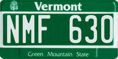 VT license plate NMF630