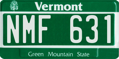 VT license plate NMF631