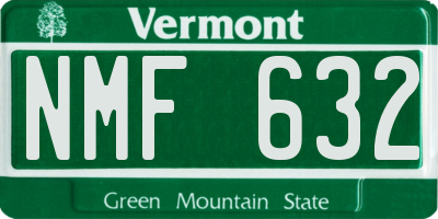 VT license plate NMF632