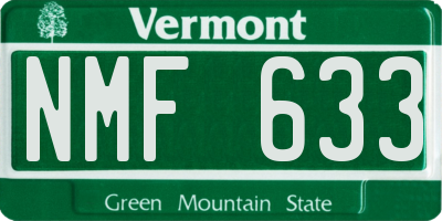 VT license plate NMF633