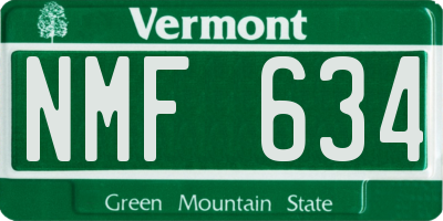 VT license plate NMF634