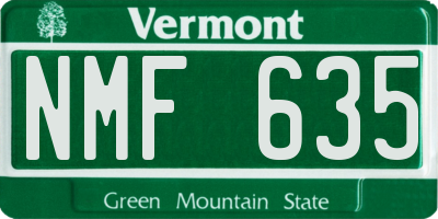 VT license plate NMF635