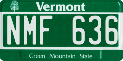 VT license plate NMF636