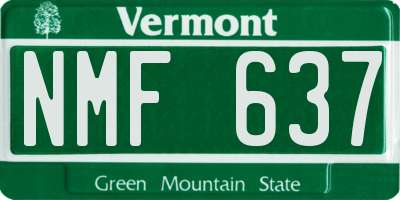 VT license plate NMF637