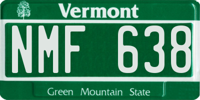 VT license plate NMF638
