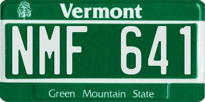 VT license plate NMF641