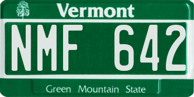 VT license plate NMF642