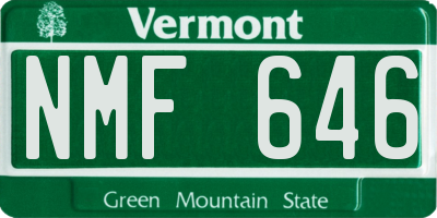 VT license plate NMF646