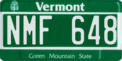 VT license plate NMF648