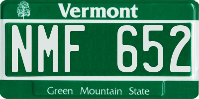 VT license plate NMF652