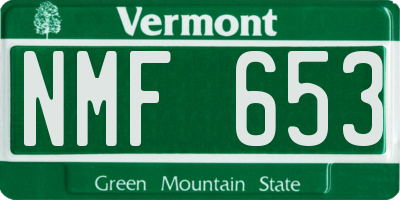 VT license plate NMF653