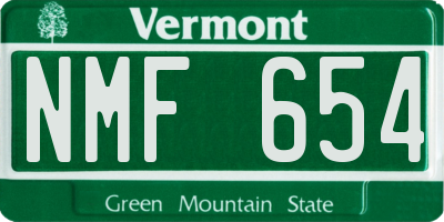 VT license plate NMF654