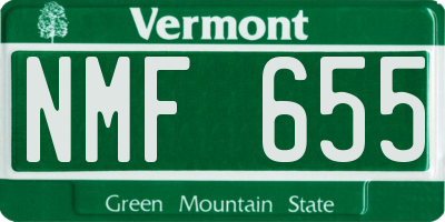 VT license plate NMF655