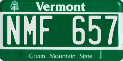 VT license plate NMF657