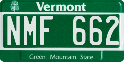 VT license plate NMF662