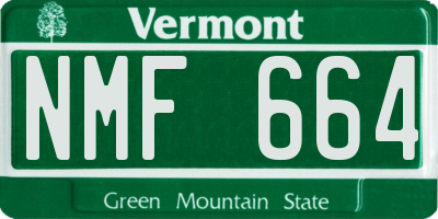 VT license plate NMF664