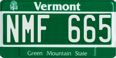 VT license plate NMF665