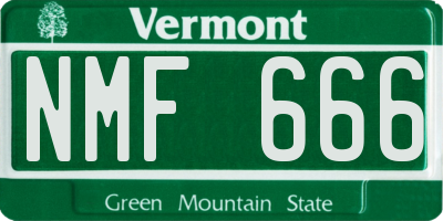 VT license plate NMF666