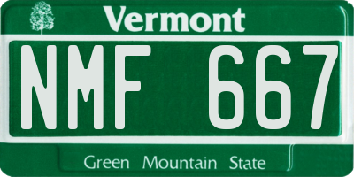 VT license plate NMF667