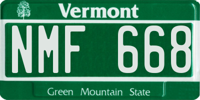 VT license plate NMF668