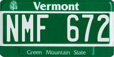 VT license plate NMF672