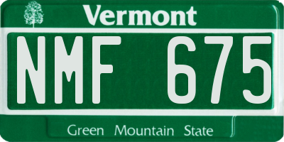 VT license plate NMF675