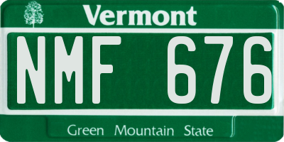 VT license plate NMF676