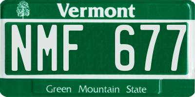 VT license plate NMF677