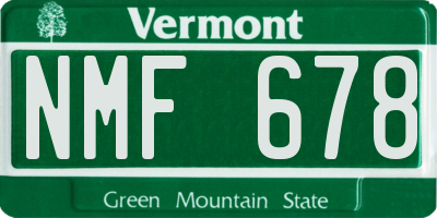 VT license plate NMF678