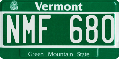 VT license plate NMF680