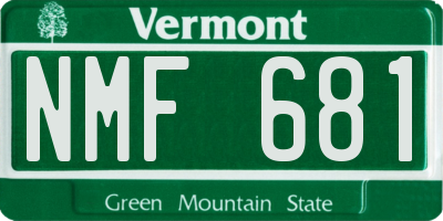 VT license plate NMF681