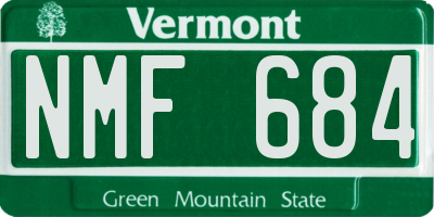 VT license plate NMF684