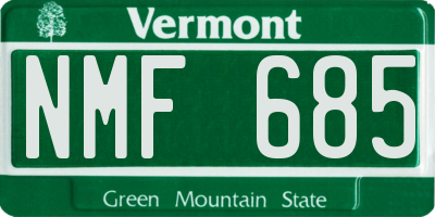 VT license plate NMF685
