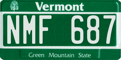 VT license plate NMF687