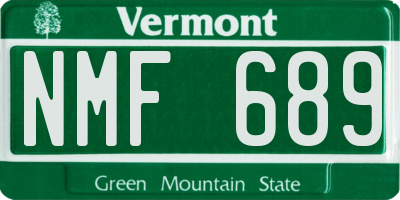 VT license plate NMF689