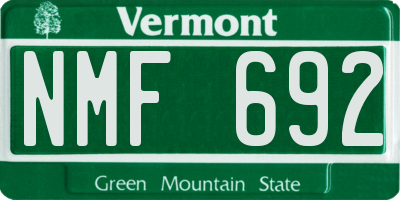 VT license plate NMF692