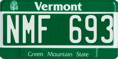 VT license plate NMF693