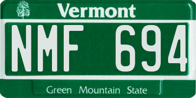 VT license plate NMF694