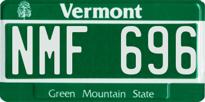 VT license plate NMF696