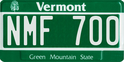 VT license plate NMF700