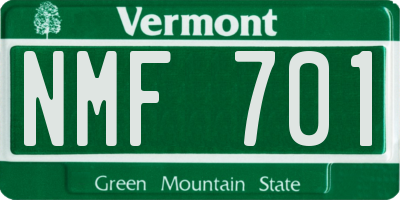 VT license plate NMF701