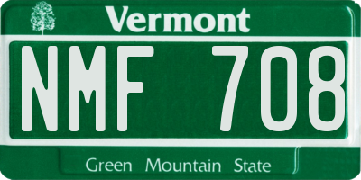 VT license plate NMF708