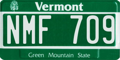 VT license plate NMF709