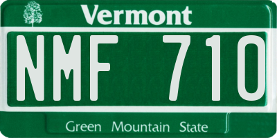 VT license plate NMF710