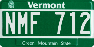 VT license plate NMF712